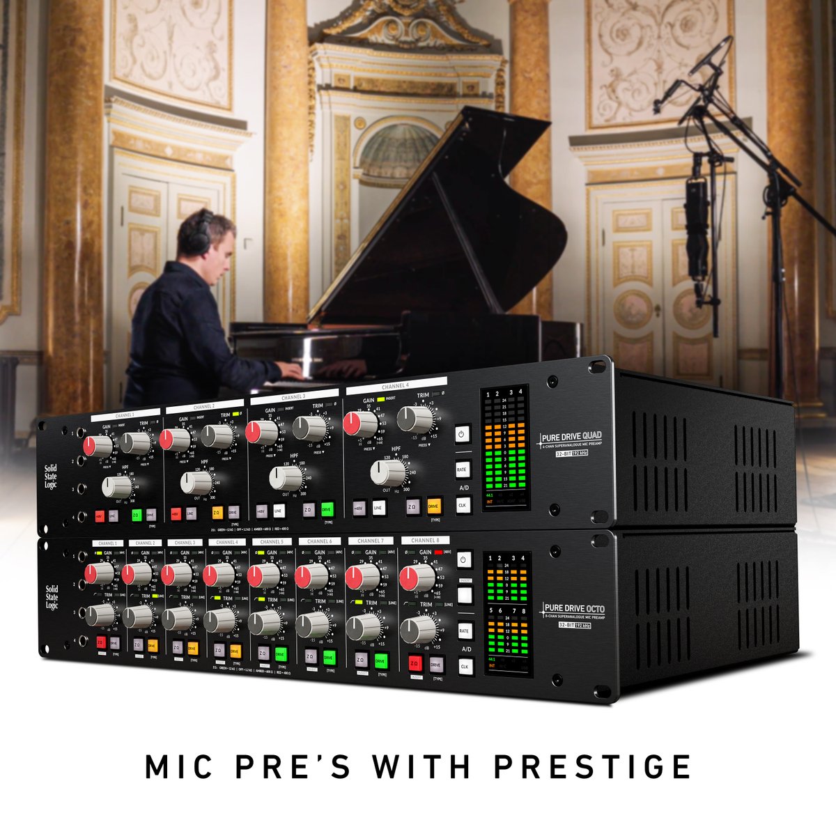 Mic Pre’s with Prestige: Solid State Logic Launch PURE DRIVE QUAD And PURE DRIVE OCTO Microphone Preamplifiers

QUAD find out more: bit.ly/40bJxwl
OCTO find out more: bit.ly/45M8UWS

#SSL #SolidStateLogic #SSLPUREDRIVE #PUREDRIVE  #Preamps #ORIGIN #Analogue