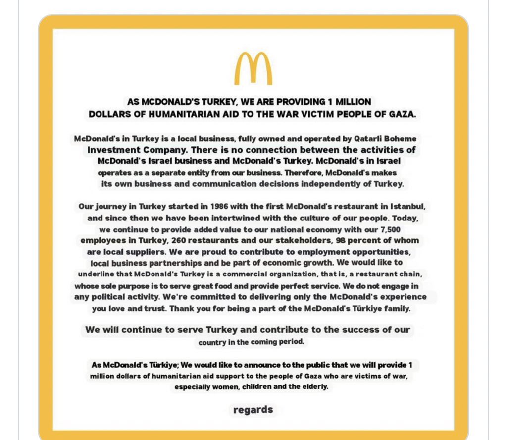 loqi38's tweet photo. @McDMalaysia Kenapa McD Malaysia taknak nyatakan sokongan pada Palestin?

Mcd Oman, Qatar, Kuwait boleh nyatakan sokongan terang-terangan.

You sell burgers in Malaysia, not Europe. https://t.co/Mn1nvC0Ubb