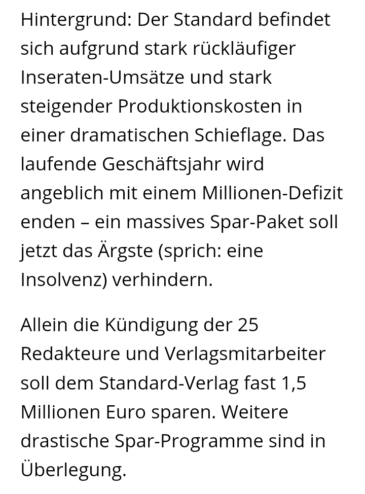 SytemKritiker's tweet photo. #Standard 

Ja verständlich - wer gibt schon 💰 aus für die #Suada vom #Rauscher oder die pro Migranten Lobhudelei der #Brickner 😁

Wer am Markt vorbei produziert,im Forum Zensiert  bekommt eben die Rechnung ausgestellt 😌 https://t.co/RfBKoH7NTH