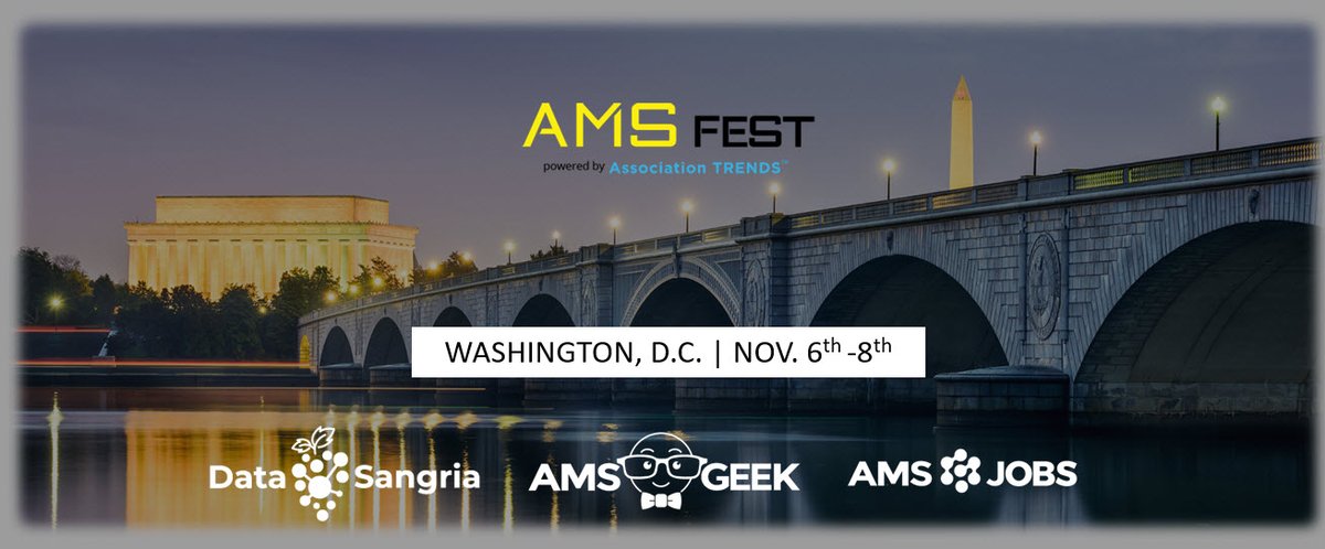 AMSJobsInc's tweet photo. We're excited to be sponsors of AMS Fest! Come see us November 6th-8th in Washington DC. Register here: https://t.co/y9UcQ1veB6 https://t.co/OyEt4PkNVf
