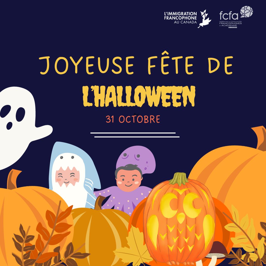 FCFAimmigration's tweet photo. Ce soir, selon les anciennes croyances celtiques, les esprits et les morts pourront venir dans le monde des vivants et les enfants chasseront les bonbons. Joyeuse Halloween aux petits et grands des communautés francophones et acadiennes ! 👻🍬  #immfr #uneDiversitéQuiNousUnit https://t.co/QpFEdZsHjS