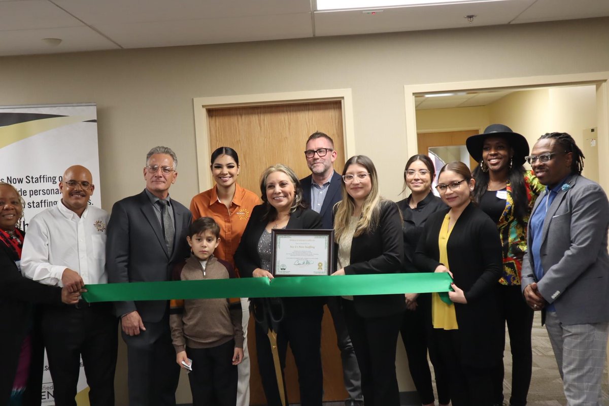 seeusnowstaff's tweet photo. We would like to express our profound gratitude to all who attended our ribbon-cutting ceremony, celebrating the launch of the federal contracting division at See Us Now Staffing. Your presence and support mean the world to us! #TheBoringCompany #RollinginDoughBakery #LasVegas https://t.co/wbWDpvUdYr
