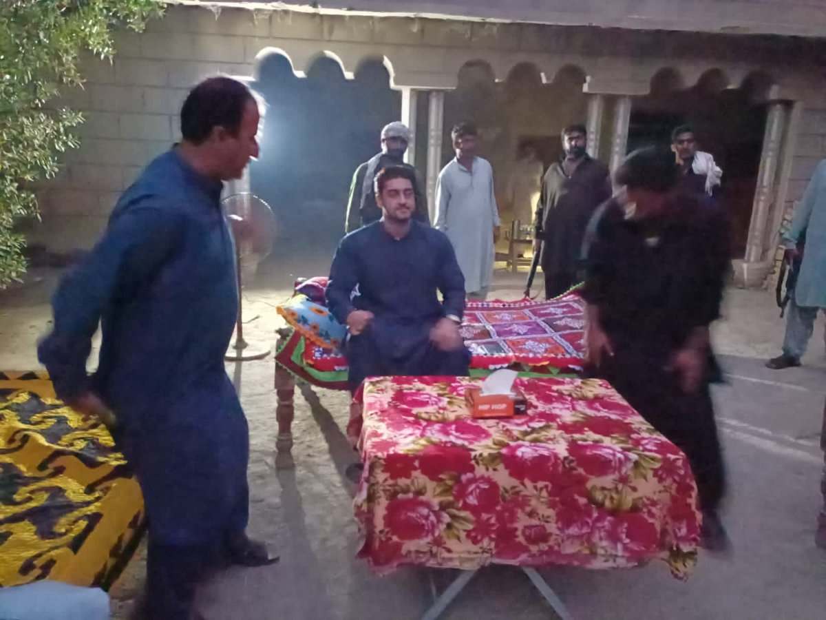 RaisRaheem's tweet photo. (25. October.2023.)
#PS15 

Honourable PPP  EX MPA Nawabzada @GhanwerIsran Sb. Paid Condolence With Bandah Ali Mugheri 

@BBhuttoZardari @AseefaBZ @FaryalTalpurPk @sharjeelinam https://t.co/0wArw0UbgB