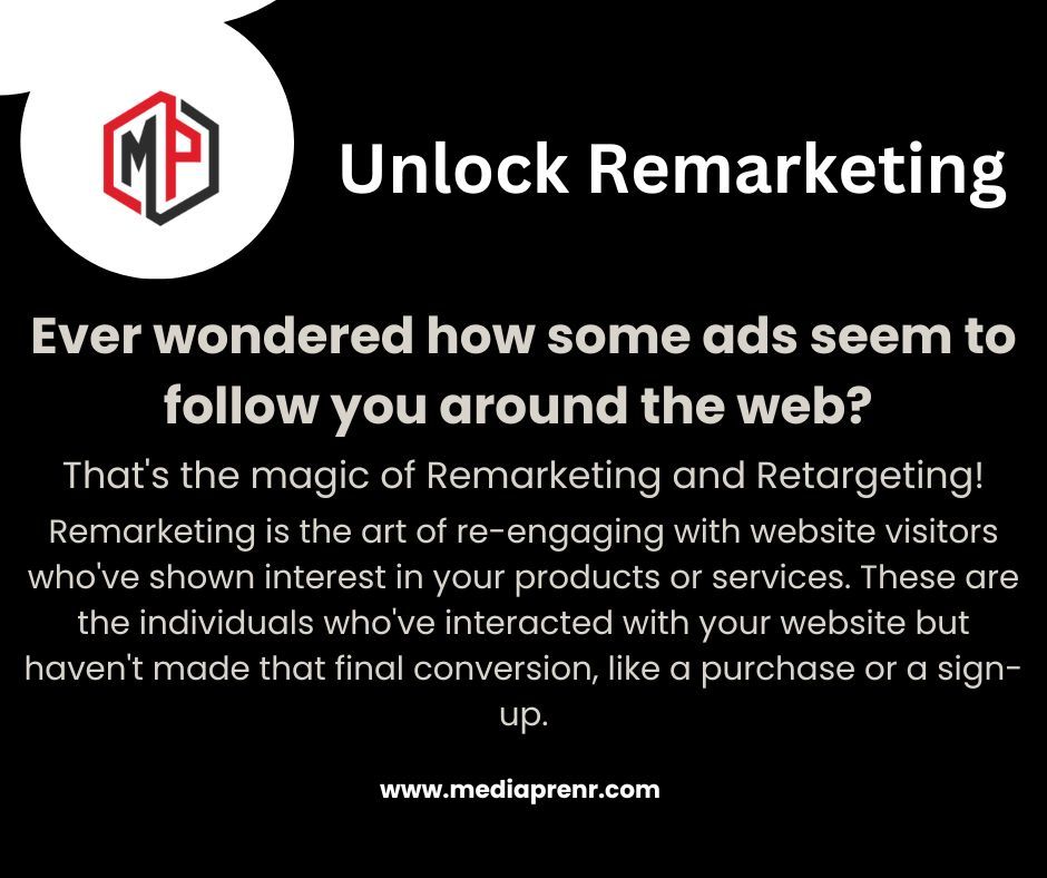 Unlock Remarketing
Let's dive into what it is, why it's a game-changer:
Remarketing is the art of re-engaging with website visitors who've shown interest in your products or services. 
#EcommercePPC #ProductListingAds #DynamicRemarketing #DigitalMarketing #OnlineAdvertising