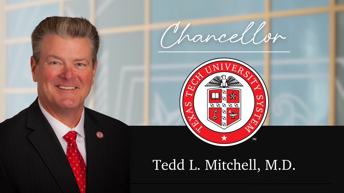 5️⃣ years ago today, Tedd L. Mitchell, M.D., was named the 5th chancellor of the #TTUSystem. 

We are grateful for <a href="/TeddLMitchell/">Tedd L. Mitchell, M.D.</a>’s servant leadership approach &amp; for all he does for our System Administration and 5️⃣ component universities.

Happy anniversary, Chancellor Mitchell!