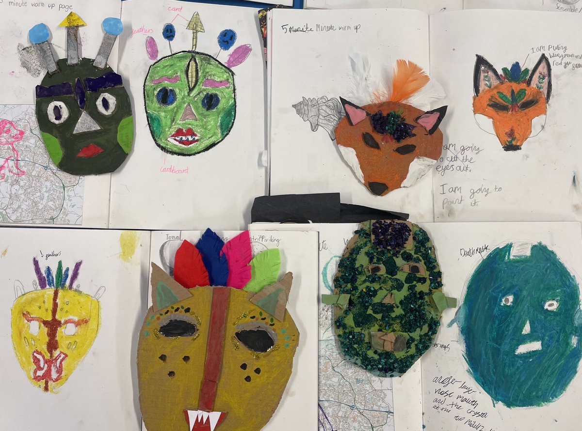 Our Year 5 have used a variety of skills and techniques during their art lessons this term. So proud of the effort and hard work the children have made designing and creating their own Mayan face masks linked to their theme. Super work everyone!