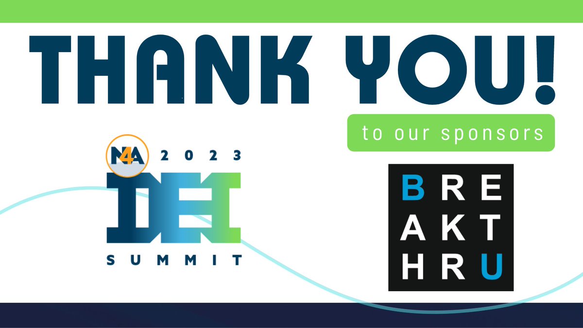nfoura's tweet photo. We at N4A want to extend a huge THANK YOU to our Virtual DEI Summit Sponsors, BreakThru and Woods & Watts Effect, for helping make the summit a success! 🤝#N4ADEI #WeAreN4A https://t.co/sghclTP0sL