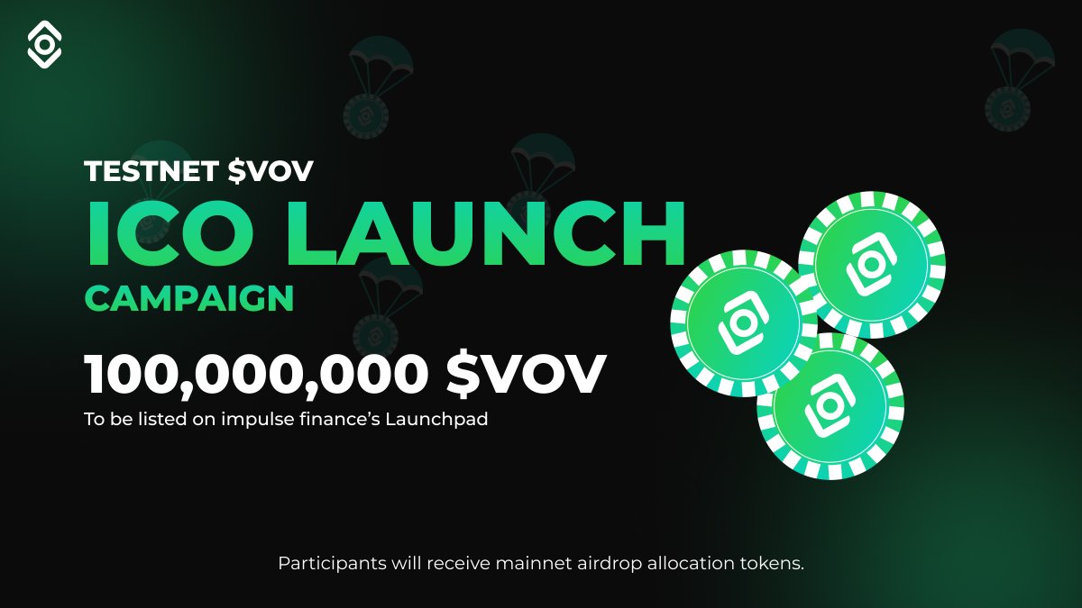 Our Testnet ICO launch with @impulsetoken is live, be a participant and share in the mainnet airdrop allocation of $VOV. Link: impulsefinance.org/launchpad/0:5a… Discord: discord.gg/KunFV2eV see you there👀