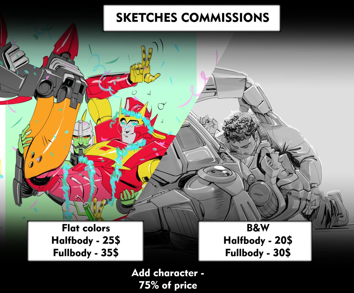 Heeey, open 2-4 slots for c0mm (depends on type heh) Fullcolor or sketches If you`re interested DM me here or annapansh@gmail.com :'3
