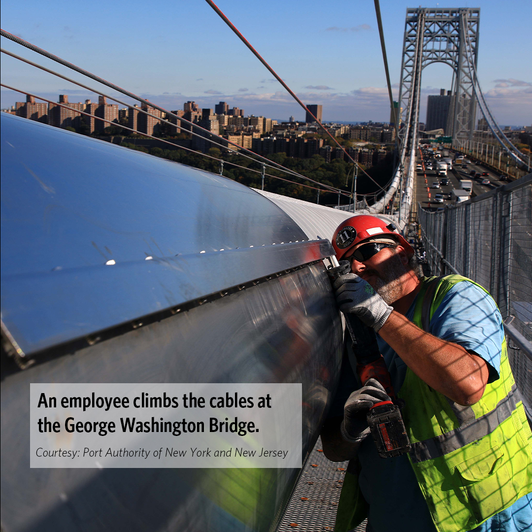 The original Man of Steel built suspension bridges. The George Washington Bridge opened to public traffic #OTD in 1931. Its design was influenced by John Roebling, who received a patent in 1846 for his specially designed traveling wheel that laid wire for suspension bridges.