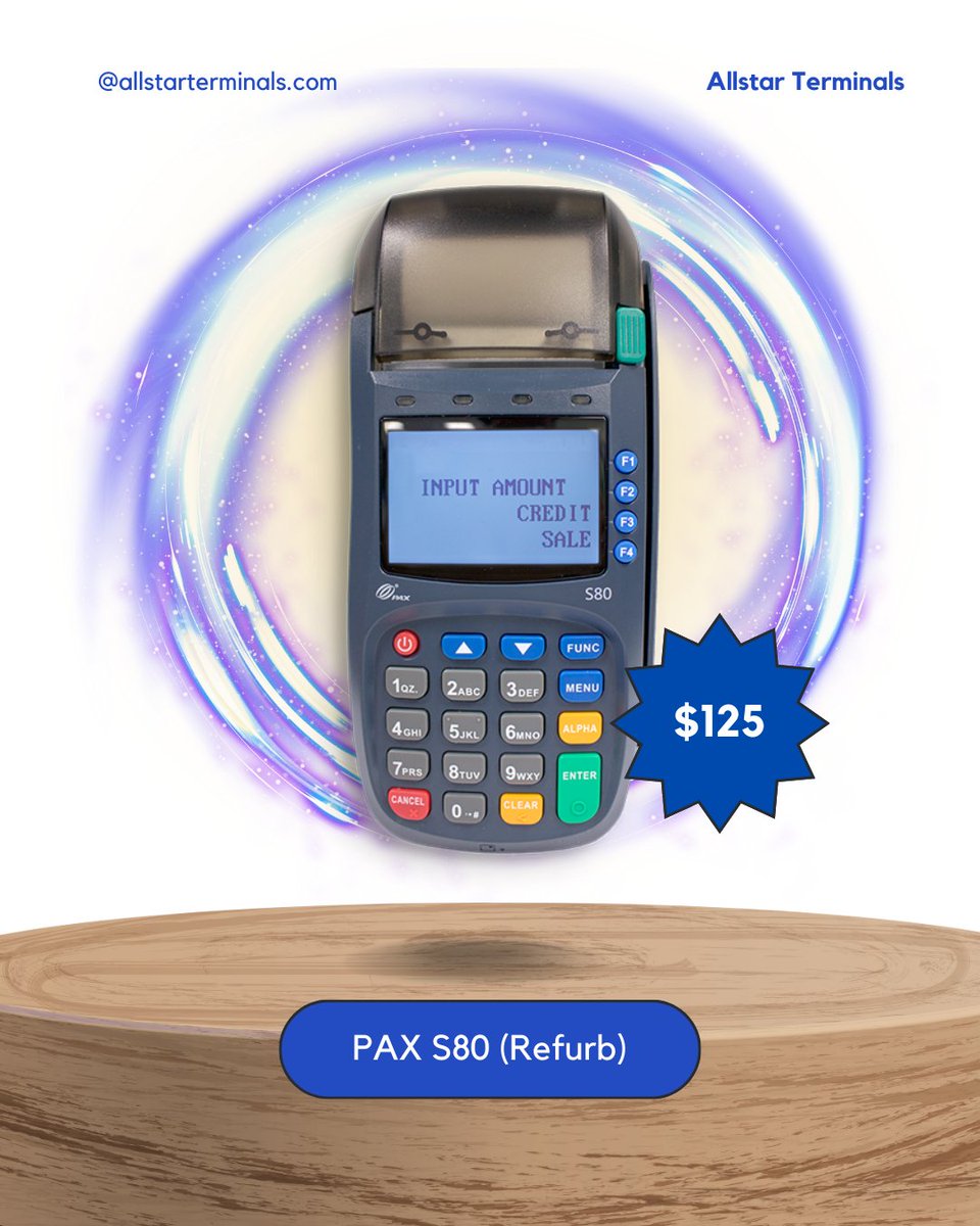 Grab it before it's gone! 🚀 Limited stock of the PAX S80 available. Once it's out, it's out! ✨
allstarterminals.com/products/copy-…

#merchantservices #payments #paymentprocessing #wholesale #payment #paymentsolutions #fintech #paymentsolutions #business #pos #pointofsale