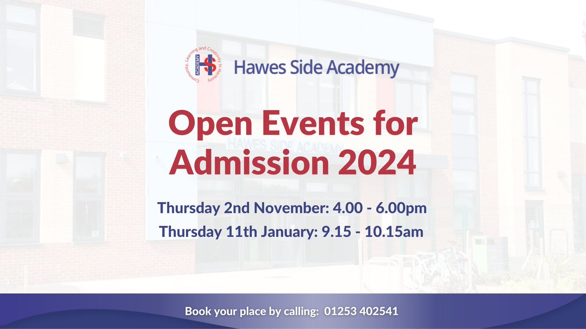 HSlearners's tweet image. Join us at one of our Open Events for 2024 admissions. See what we have to offer on:
Thursday 2nd November: 4 - 6pm
Thursday 11th January: 9.15 - 10.15am
Book your place today by calling: 01253402541
#primaryschool #Blackpool #OpenEvents