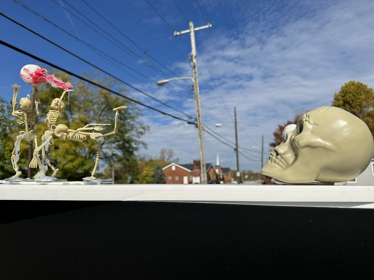 _HaikusGoddess's tweet image. When doc wants skeletons out because the town is known for it, but they were vandalized and stolen last year, so you don’t want to put out skeletons, but you kind of have to. #ImproviseAdaptOvercome #UnderstoodTheAssignment