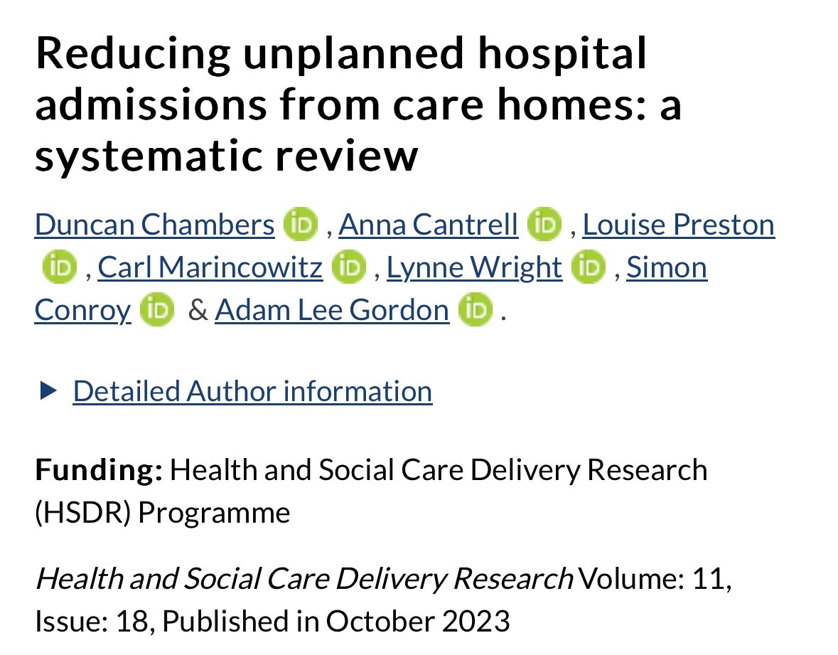Reducing unplanned hospital admissions from care homes: a systematic review journalslibrary.nihr.ac.uk/hsdr/KLPW6338/…