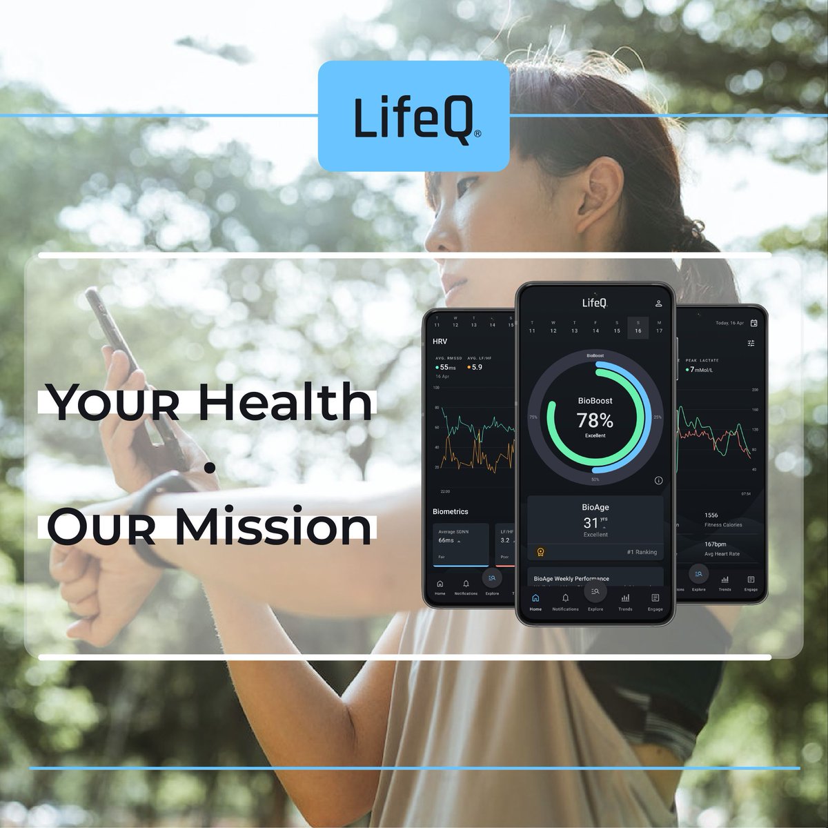 LifeQinc's tweet photo. Delay biological aging, maximize physical + mental performance, and reduce the probability of disease with LifeQ Health. Join our #mission and sign up today: https://t.co/TrZtJxxSMl #LifeQ #LifeQHealth #AgingWell #HealthTech #HealthyLiving #HealthyLifestyle https://t.co/eNKQnjR0bZ
