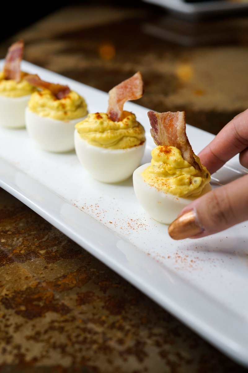 LuckysLoungeNV's tweet photo. Psst…word on the street is that our Spicy Deviled Eggs are just what you need to get through the rest of the week. 😉 https://t.co/eFbppl7YW2