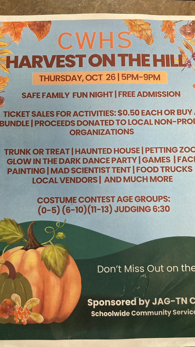 Tommorrow, August 24th from 5pm-9pm, will be Creek Wood’s Harvest on the Hill!!