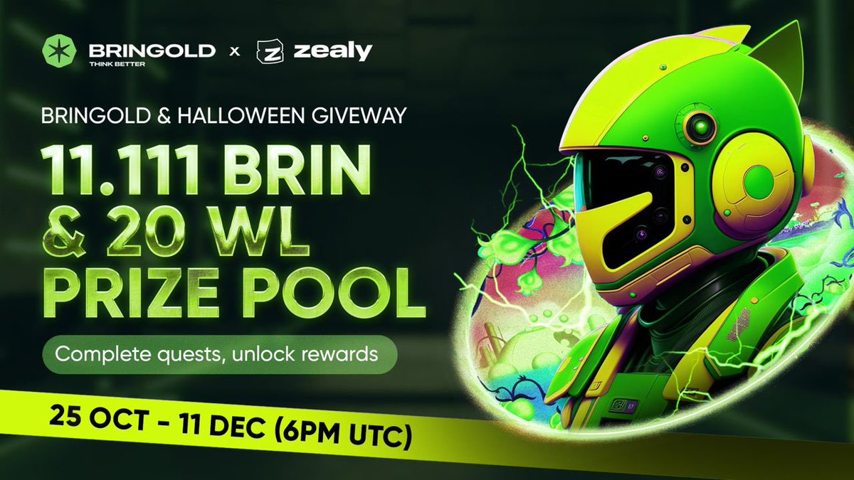 Bringold_io's tweet photo. MEET HALLOWEEN GIVEAWAY AT 11.111 $BRIN + 20WL🎃

To your attention BRINGOLD HALLOWEEN GIVEAWAY🎃

In honor of Halloween, we decided to give away 11111 $BRIN + 20WL tokens for a mint of the future BRINLAND collection.

📖 How to participate in the giveaway?

The idea is simple, https://t.co/lWPyTFqNOX