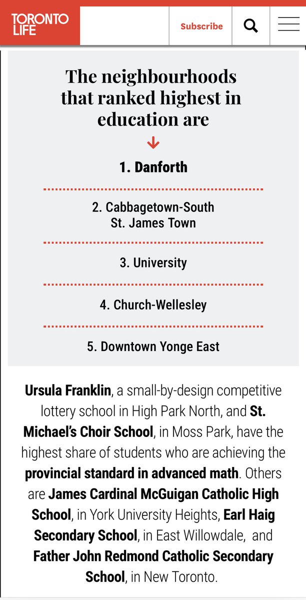 Great choice ⁦@torontolife⁩ 📣📣📣📣 James Cardinal McGuigan up and coming with some of the “highest share of students who are achieving the provincial standard in advanced math! Congrats to admin, staff and students !!! ⁦@TCDSB⁩ ⁦@campbes03⁩