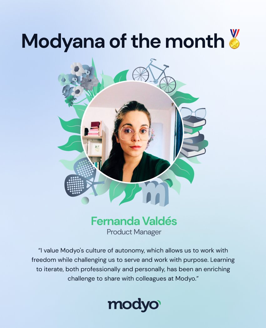 This month we're celebrating @fernandavaldes , our Modyana of October! We admire her analytical skills and empathy. Her contributions are invaluable. Congratulations, Fernanda! 🌟