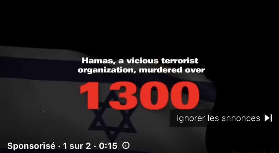 🚨🇫🇷🇮🇱 FLASH | #Israël aurait payé 4,3 millions d'euros pour inonder les internautes français de « publicité » anti-Hamas sur #YouTube et les jeux de smartphone, faisant de la #France le pays le plus ciblé par la diffusion de ces contenus. (Libération)