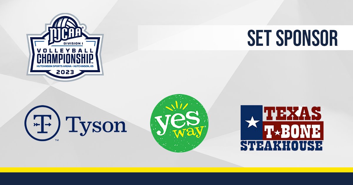 Thank you to our Set Level sponsors, <a href="/TysonFoods/">Tyson Foods</a> <a href="/YeswayStores/">Yesway</a>, Texas T-Bone Steakhouse! #NJCAAVolleyball