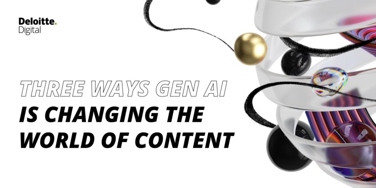 “Generative AI: A Content Game-Changer in 3 Ways' – Read how generative AI is revolutionizing content creation, boosting productivity, and driving revenue growth. Discover the keys to staying ahead in content marketing. deloittedigital.com/us/en/blog-lis…