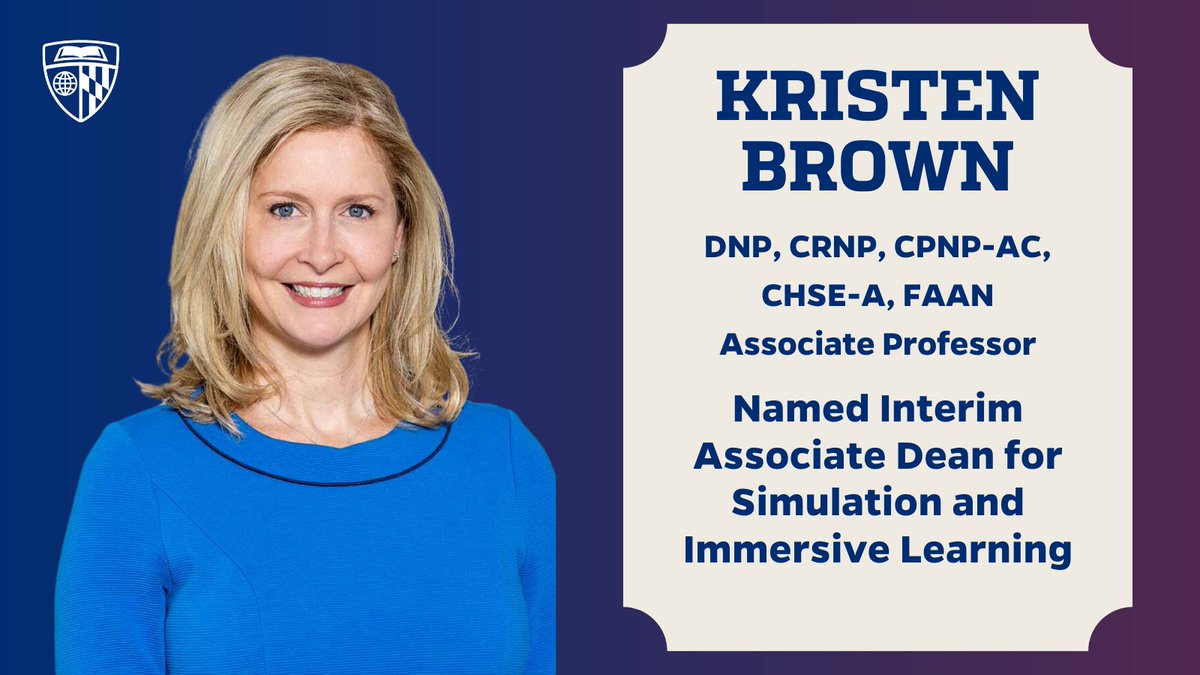 Congratulations @kristenb01 on your new appointment as Interim Associate Dean for Simulation and Immersive Learning!

Read more about Dr. Brown: bit.ly/491rRHX