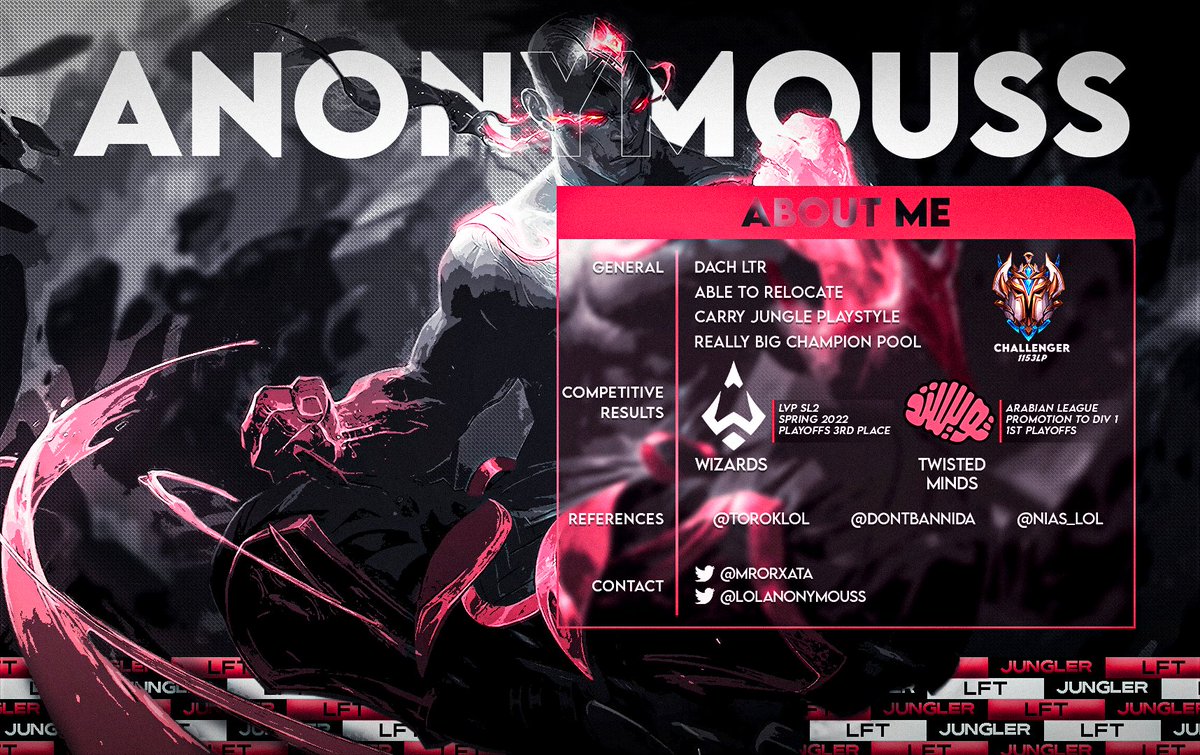 Hey, 
after a very successful split with <a href="/TwisMinds/">Twisted Minds 🧠</a> 🥇 and promoting to div 1, im happy to announce that im LFT for 2024 

Mainly interested in ERL or major ERL2, but will consider any offer

I have VODs and more references on request