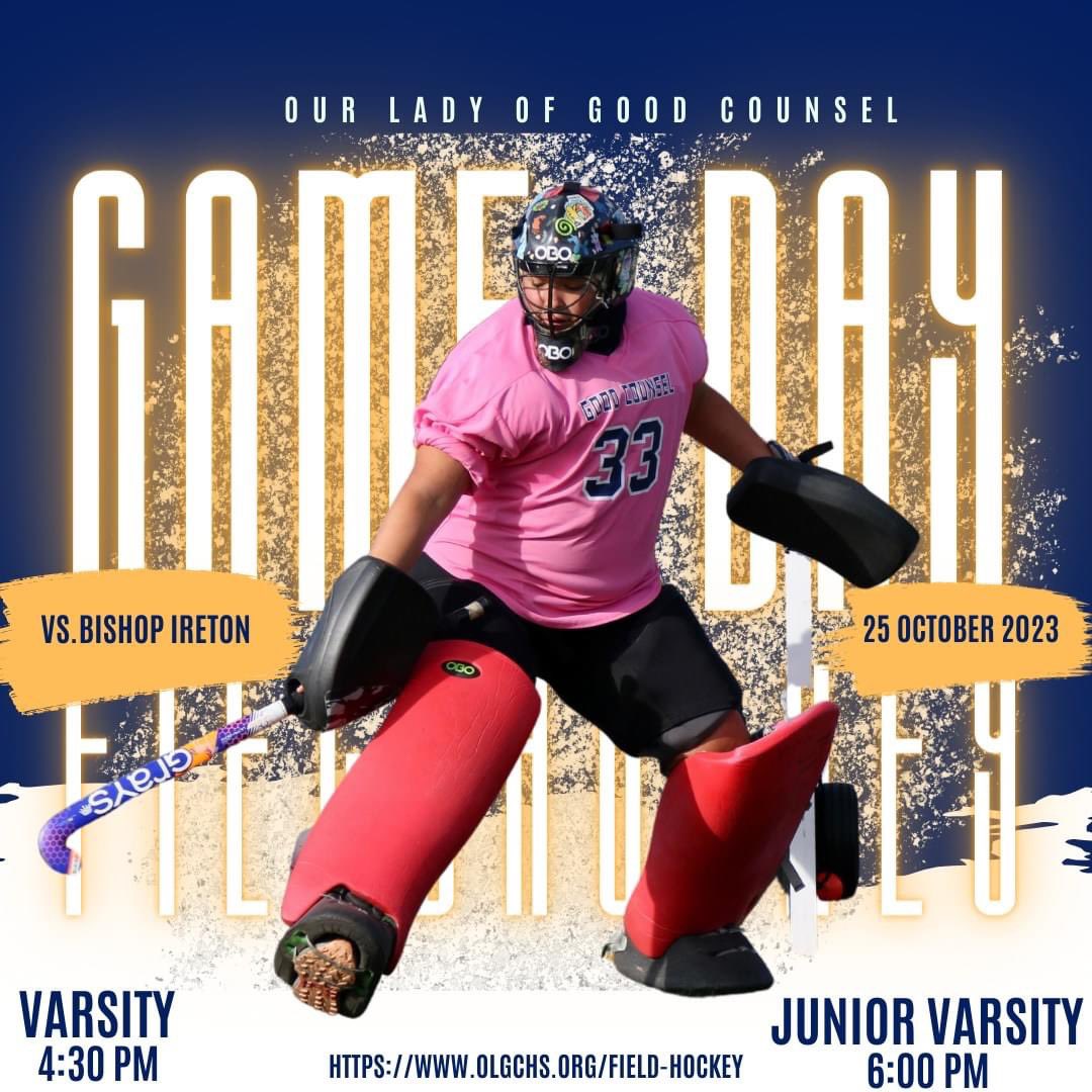 GoodCounselFH's tweet photo. Come 𝘰𝘶𝘵 &amp; support us 𝕋𝕆𝔻𝔸𝕐 as we take on the Cardinal’s at 𝐇𝐎𝐌𝐄!🩷

🆚: Bishop Ireton High School
📆: Wednesday, October 25th
⏰: V- 4:30 pm &amp; JV- 6:00 pm  
📍: Kline Stadium  
📺: https://t.co/tYT90yqSdO

𝕃𝔼𝕋'𝕊 𝐆𝐎 𝐅𝐀𝐋𝐂𝐎𝐍𝐒!!💙💛🤍

#AllOut💨 #GCStrong 🦆 https://t.co/qfMeXlAhVN