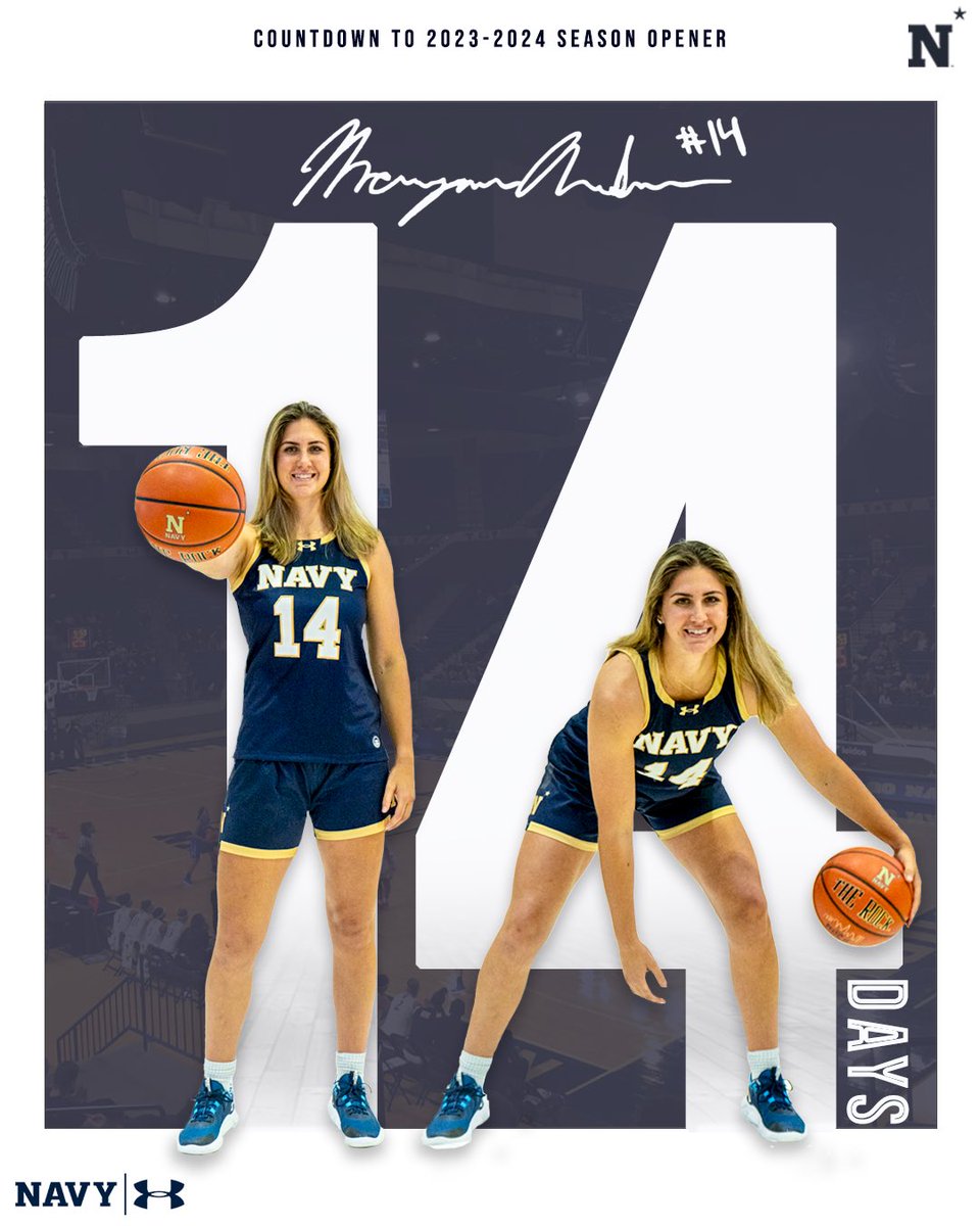 NavyWBB's tweet photo. We are two weeks away! @Morganne_14 🐐🏀⚓️ 

#GoNavy | #Impact https://t.co/Hh6UodhFZC