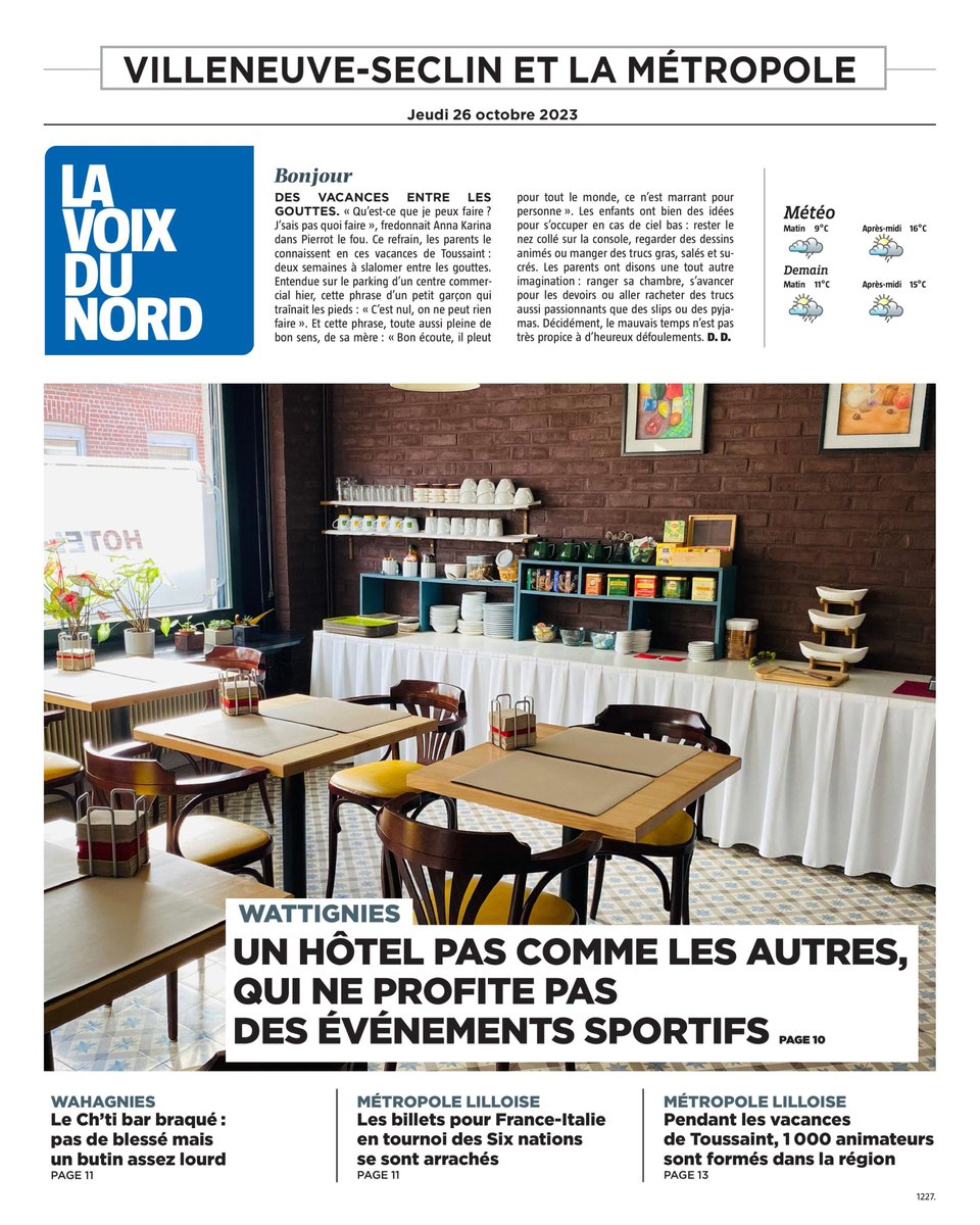 Bonjour !
Voici les sujets à la Une de votre édition locale #VilleneuveDAscq #Seclin ce jeudi.
Votre journal numérique >>> journal.lavoix.com
Bonne journée à tous !