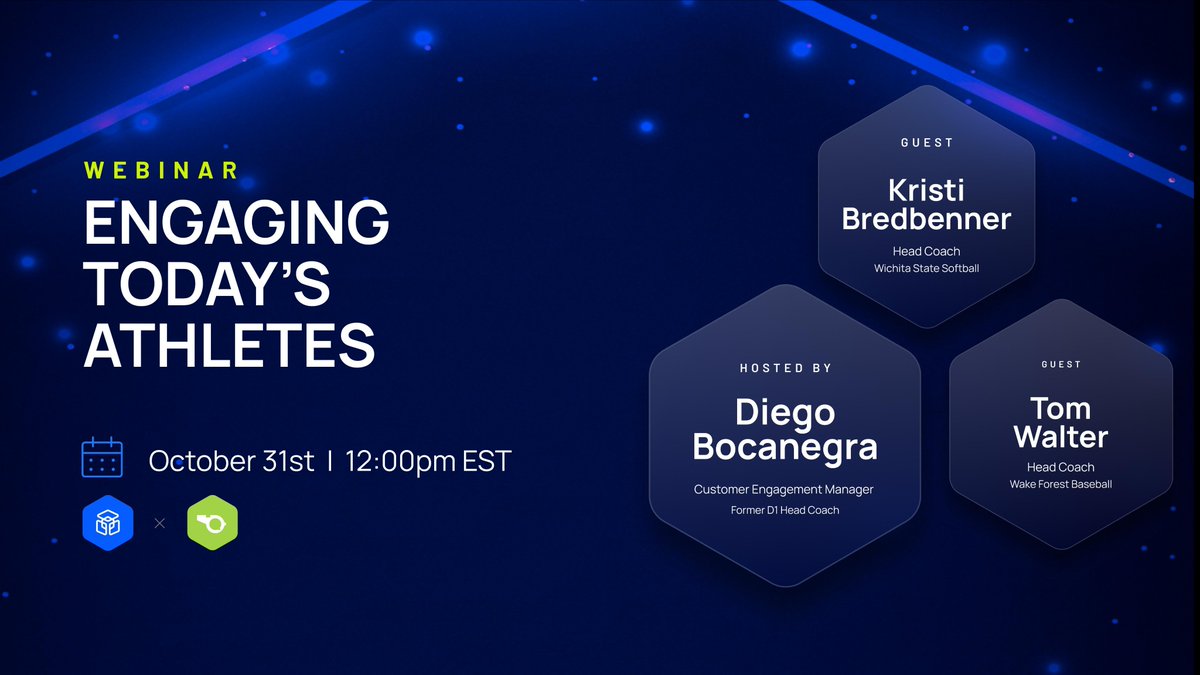A conversation with coaches: Embracing new technology solutions to engage today's athletes.

You'll hear stories of how our panelists use innovative tech solutions to take their operations and recruitment strategies to the next level.

Register here: bit.ly/46H0a5G