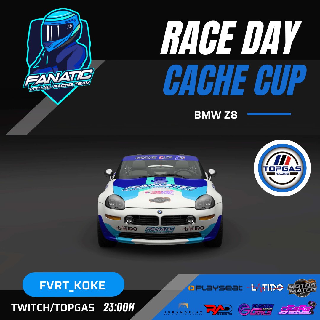 Hoy jornada de #GT7
@TopGasRacingCo1

👤 <a href="/KokeTrz/">KoKe</a>

¡Mucha suerte!

💼 <a href="/PlayseatSpain/">Playseat Iberica Internacional SL</a> <a href="/jobandplay/">JobAndPlay</a> <a href="/latidoshop/">Latido</a> <a href="/motormatchrc/">MotorMatch RC</a>

👥 <a href="/RacingFusion/">Fusion Racing Girls</a> <a href="/Communityfrgirl/">Community fusion Sim Racing Girls</a>
Te

🖌️🚓 <a href="/radmad32/">Radmad32_designs</a> 

#simracing #team #races #gaming