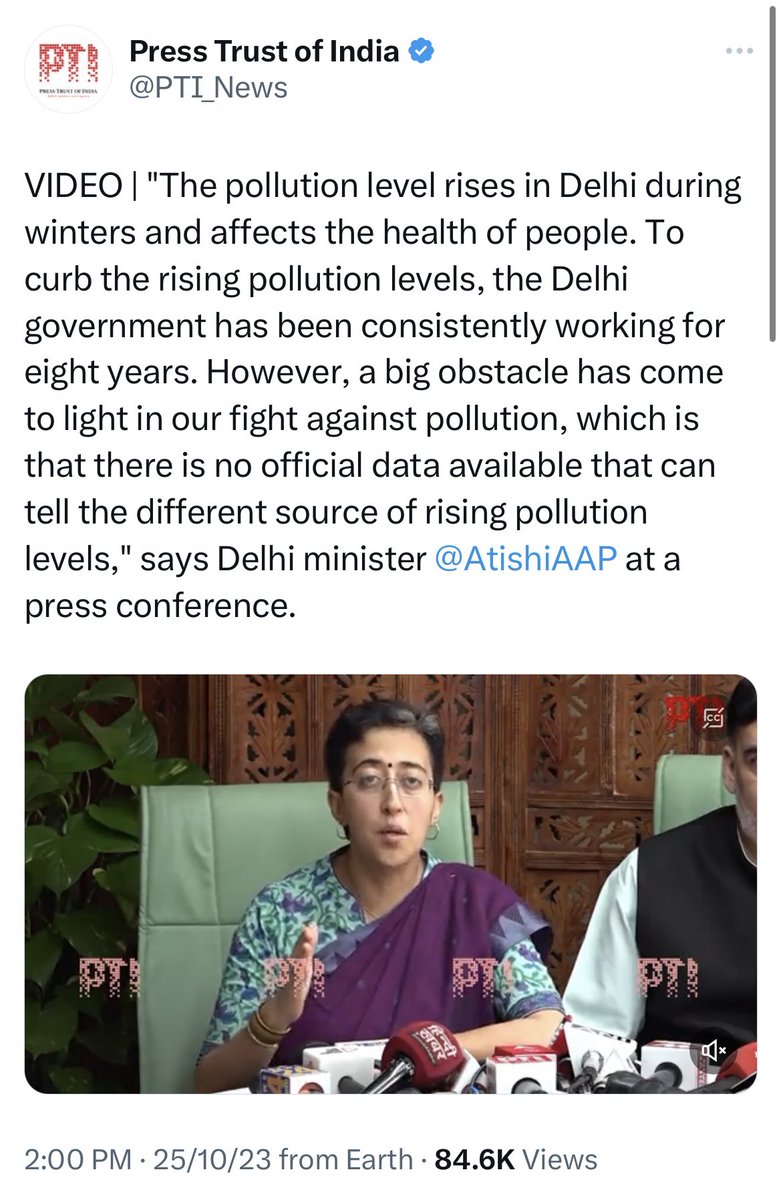 GabbbarSingh's tweet photo. They own the entire AQI supply chain. A govt in Punjab where the stubble burns, a govt in Delhi which chokes. Prev years they would blame Punjab, now that they have a govt there, they are blaming data 🤣

What were you working on for 8 years, if you had no data? https://t.co/6PyJRRP2hf