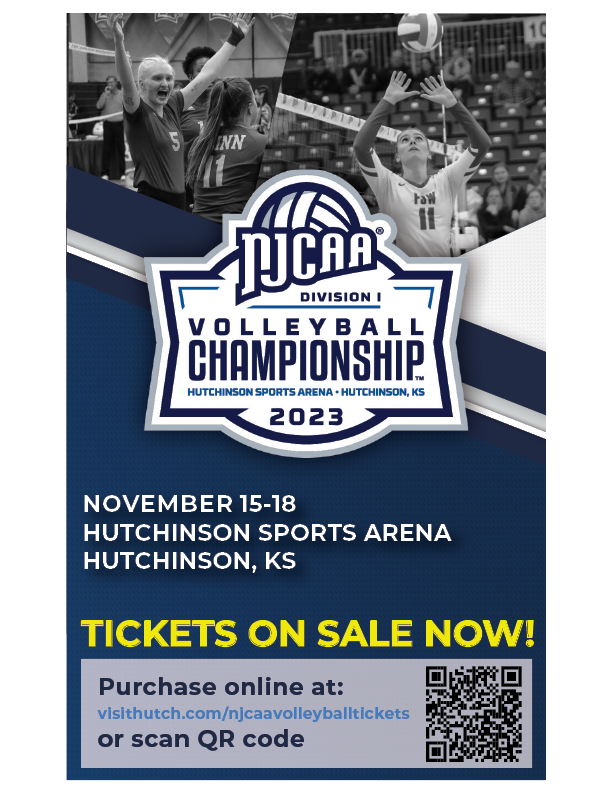 We are 24 hours away from Match 1 &amp; 2 of the 2023 <a href="/NJCAA/">NJCAA</a>  Volleyball Championship. Come to Hutchinson Sports Arena to catch all of the action live!  #NJCAAVolleyball

Tickets can still be purchased online at visithutch.com/njcaavolleybal…