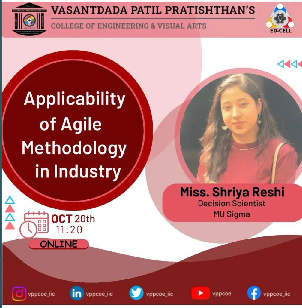 vppcoe_iic's tweet image. It was our great honour to have a seminar with Miss.Shriya Reshi 
at VPPCOE .
Had a great session as always.
We are looking forward to more amazing sessions with you mam.
.
#moeinnovationcell #edcell #vppcoe #seminar #motivation #problem #reinlabs✌️✌️☺️