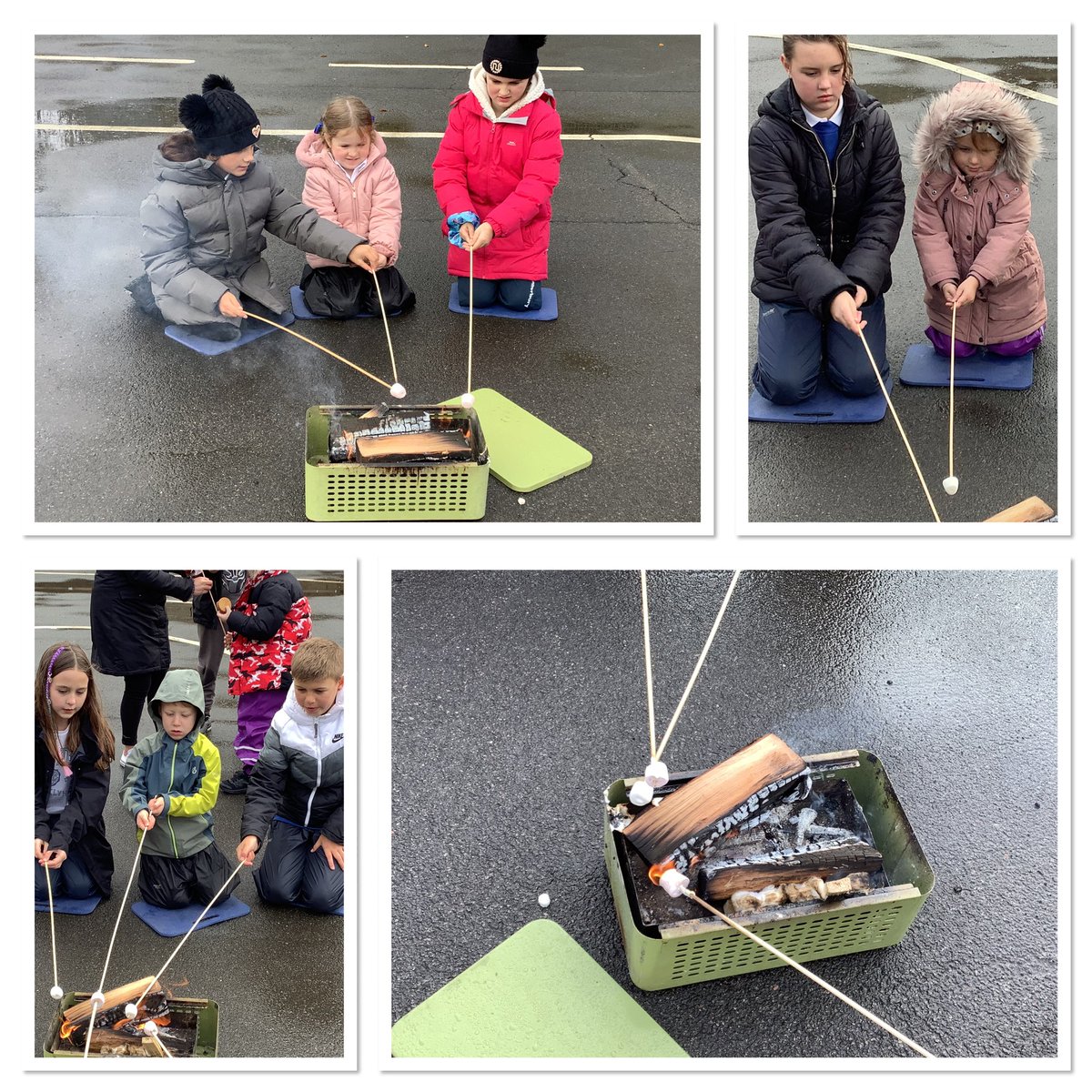 blackridge_ps's tweet photo. What a day for Primary 1! P6 helped us to experience and bring to life some of the ideas we have been exploring in our play. We had a real life campfire and enjoyed sβmores with our P6 friends. #childled #playpedagogy #bpsvalues #bpscommunity @WL_Equity https://t.co/DAOFeneBPH