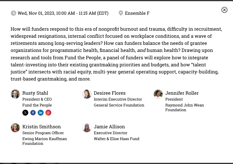 FundThePeople's tweet image. Next wk @FundThePeople CEO @RustyStahl attends @CEPData Conf in-person. He'll interview folks for FTP Podcast &amp;amp; moderate a session on How Can Funders Best Support Nonprofit Workers in the Age of Burnout?, featuring FTP's message &amp;amp; 4 foundation efforts. #CEP2023 #FundThePeople
