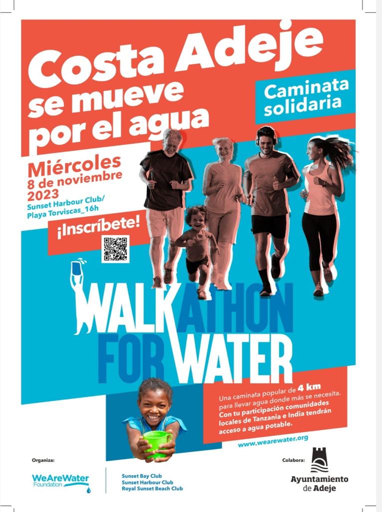 Anímate a participar, además de colaborar entrarás en un sorteo para dos noches de alojamiento.
#Tenerife #adeje #caminata #donativo #sorteo <a href="/wearewater/">We Are Water Foundation</a>