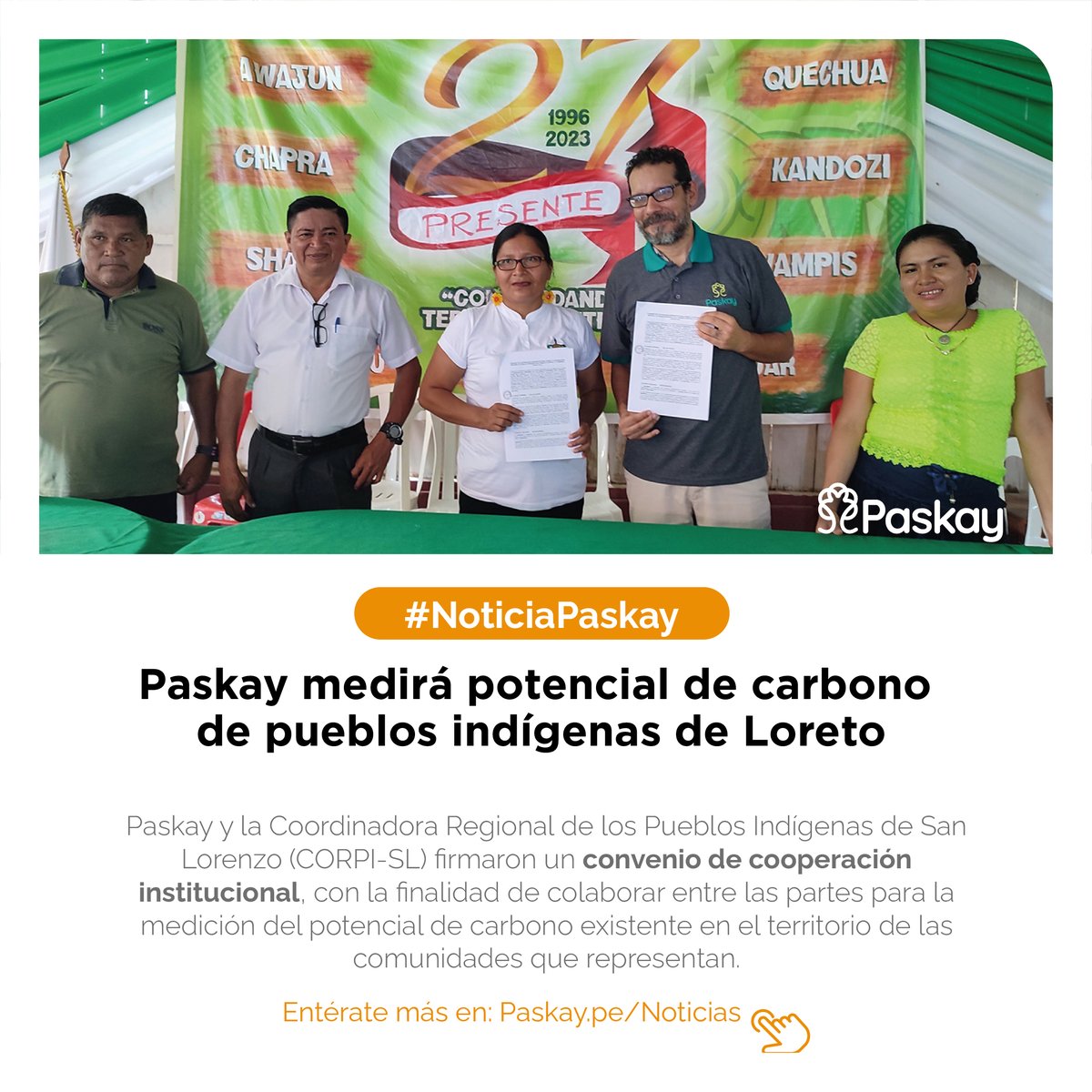 Paskaybosques's tweet photo. 🌳Paskay medirá el potencial de carbono en el territorio de más de 500 comunidades nativas de Loreto. Esta información les permitirá desarrollar proyectos REDD+ y acceder a financiamiento climático internacional. Ello, gracias a un convenio con la CORPI-SL. https://t.co/JNG0ofQrka