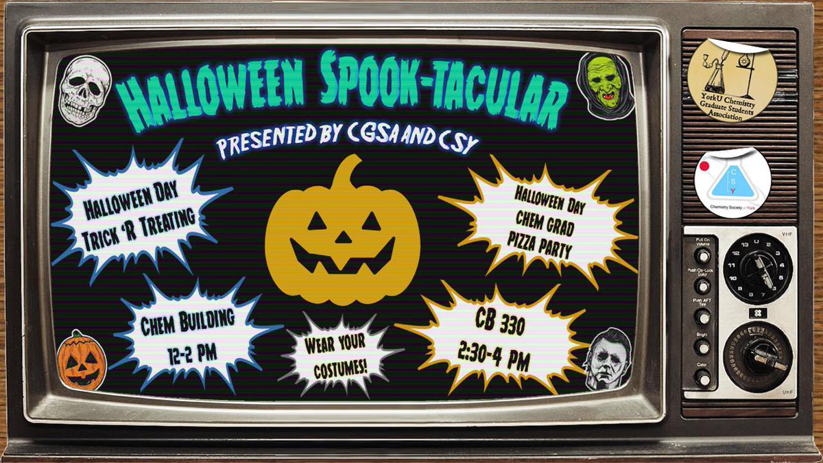 Hello everyone!!! In addition to our trick r’ treating event on Oct 31st, we will be hosting a pizza party from 2:30-4 pm in CB 330!!! Hope to see you (and your spookiest costumes) there!