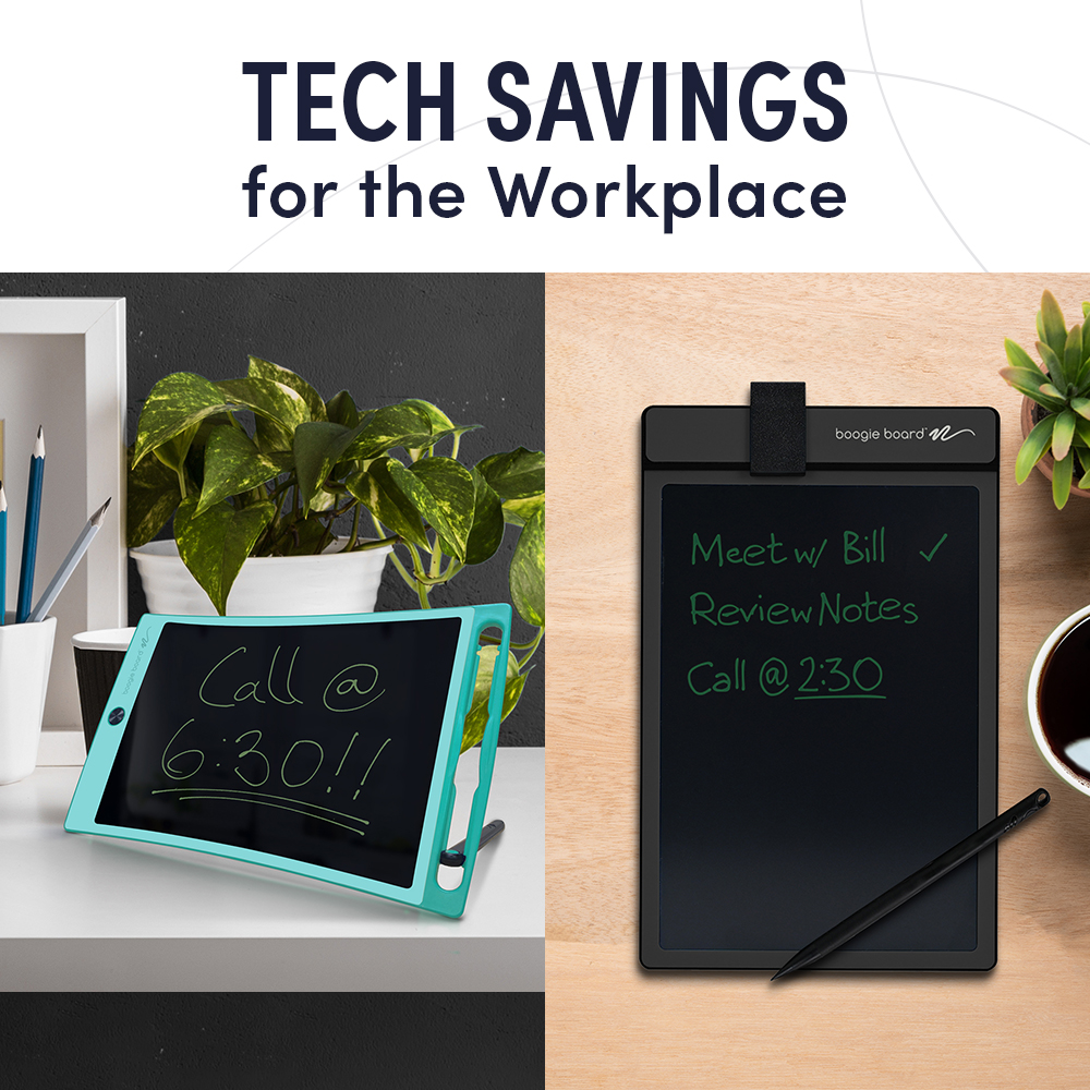 Skip the clutter of paper and pens and streamline your workspace this Fall! Our patented LCD tech tools are reusable, screen-free and mess free.  We’re offering 15% savings on our popular Basics and Jot collections so you can make the switch! myboogieboard.com/sale