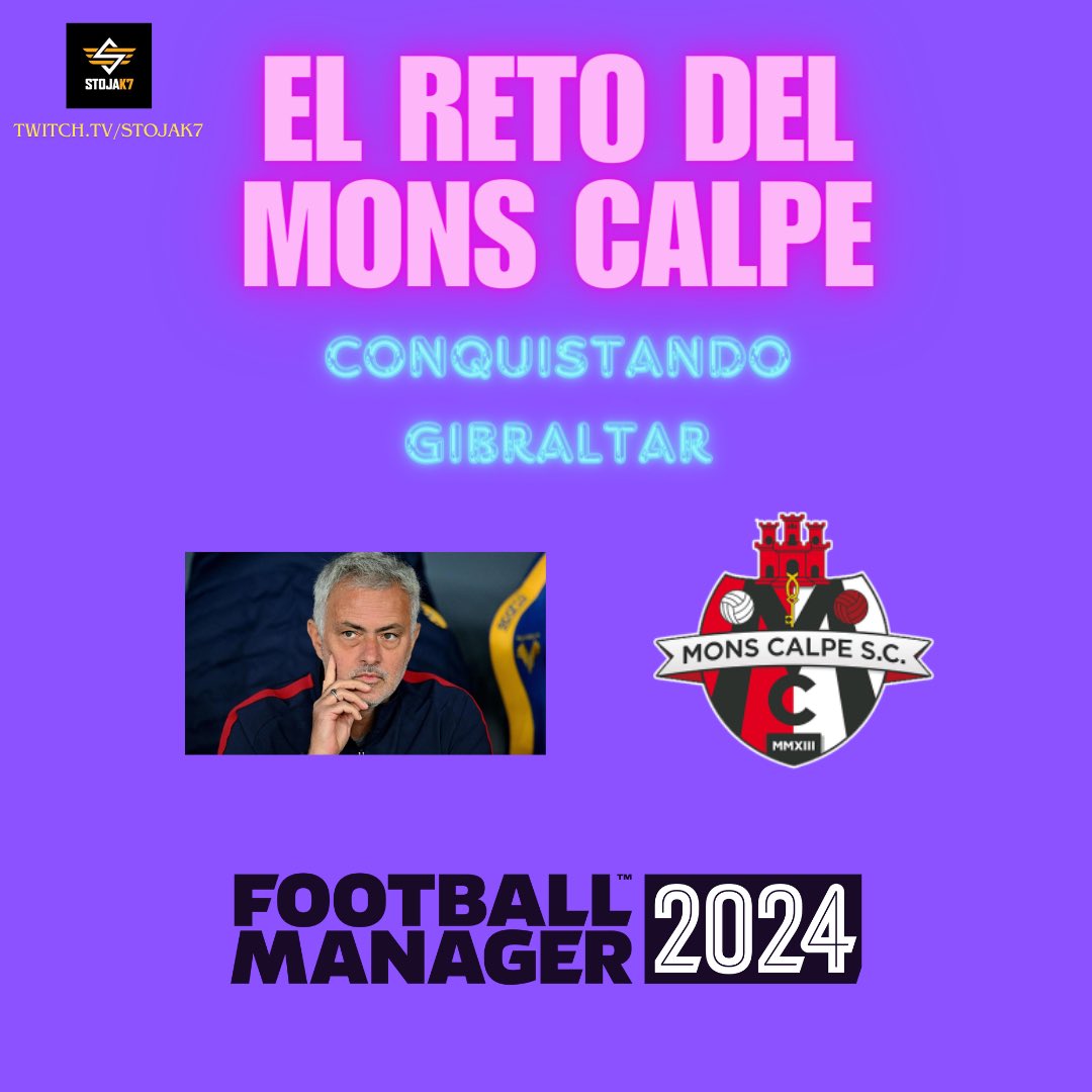 Stojak7FM's tweet photo. 🇬🇮 NOS VAMOS A GIBRALTAR CON EL @MonsCalpeSC 🇬🇮 

Empezamos un reto que me hace mucha ilusión hacer en directo, que ya tenía pensado hacer esta temporada.

Y lo haremos con José Mourinho ⭐️ de coach y todos vosotros.

Reto mayúsculo💪🏻

MAÑANA EMPEZAMOS⚽️

#FM24Beta #FM24 #VaMons https://t.co/TGHimntiVU