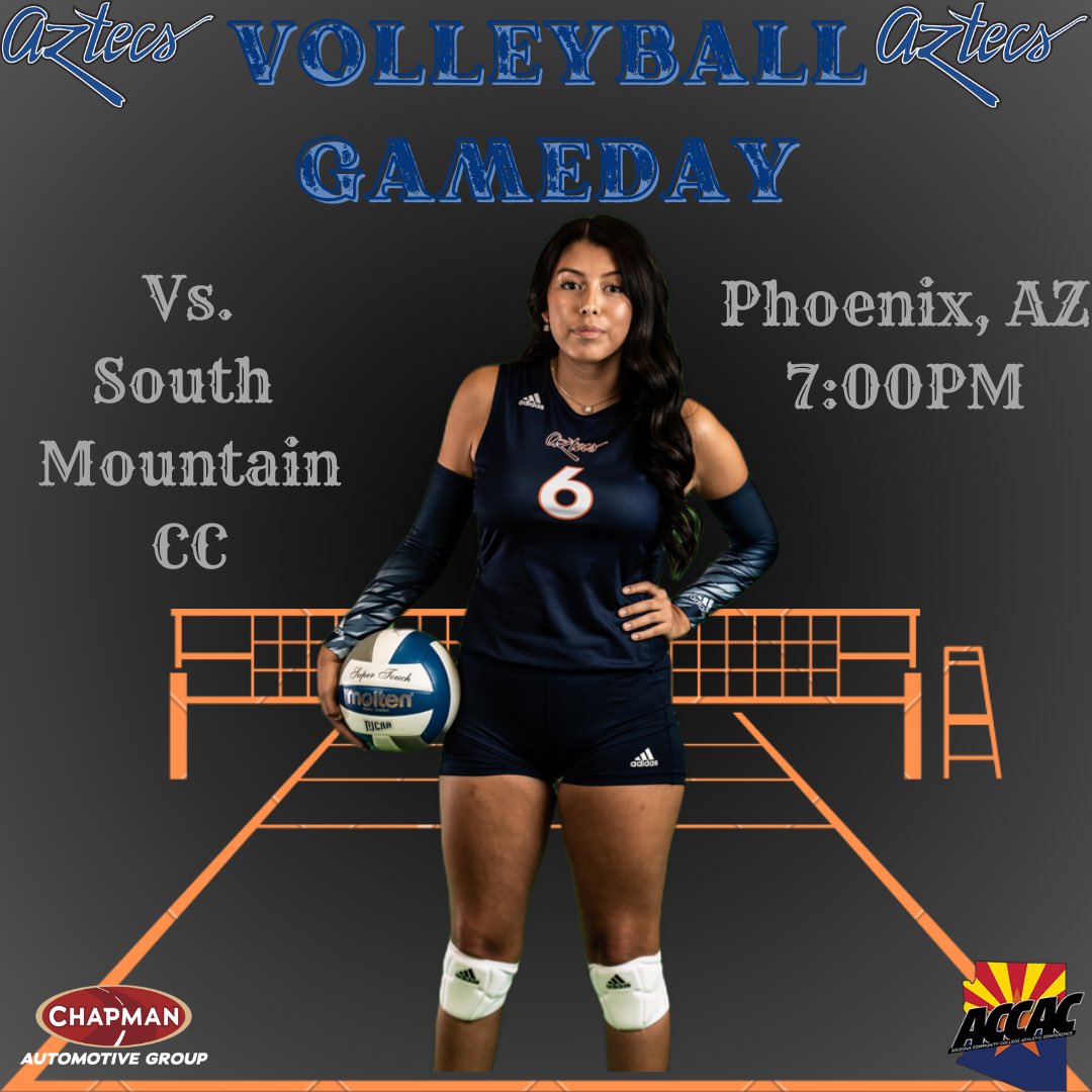 PimaAthletics (@pimaathletics) on Twitter photo GAMEDAY!!! Aztecs <a href="/PimaVolleyball/">Pima Volleyball</a> (10-16, 6-8 in ACCAC) hits the road for an ACCAC conference match TONIGHT at South Mountain CC (12-14, 7-7) with possible playoff implications. Game time is set for 7:00pm. #PimaVolleyball #AztecTOUGH
Live stream:
portal.stretchinternet.com/southmountainc… GAMEDAY!!! Aztecs <a href="/PimaVolleyball/">Pima Volleyball</a> (10-16, 6-8 in ACCAC) hits the road for an ACCAC conference match TONIGHT at South Mountain CC (12-14, 7-7) with possible playoff implications. Game time is set for 7:00pm. #PimaVolleyball #AztecTOUGH
Live stream:
portal.stretchinternet.com/southmountainc…