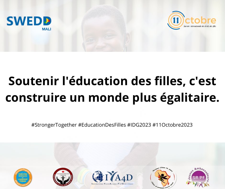 Iya4D's tweet photo. En offrant aux enfants et particulièrement aux filles un environnement d’apprentissage et de soutien, nous garantissons un avenir meilleur pour tous.

#StrongerTogether #EducationDesFilles #IDG2023 #11Octobre2023 https://t.co/WBnAsZD2jT