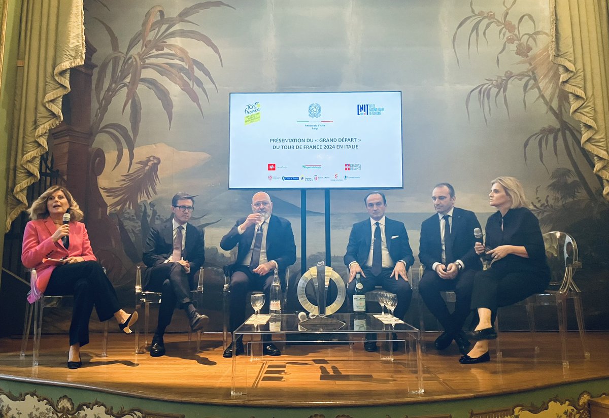 ItalyinFrance's tweet image. 📣@ItalyinFrance ospita la conferenza stampa di presentazione del #GrandDépart 🚴🚵‍♀️ del #tourdefrance2024 🇫🇷  in Italia 🇮🇹 con i Presidenti di Regione Emilia-Romagna @sbonaccini e di Piemonte @Alberto_Cirio e dei Sindaci di Firenze @DarioNardella e Torino @lorusso_stefano 🇮🇹🏆🇫🇷