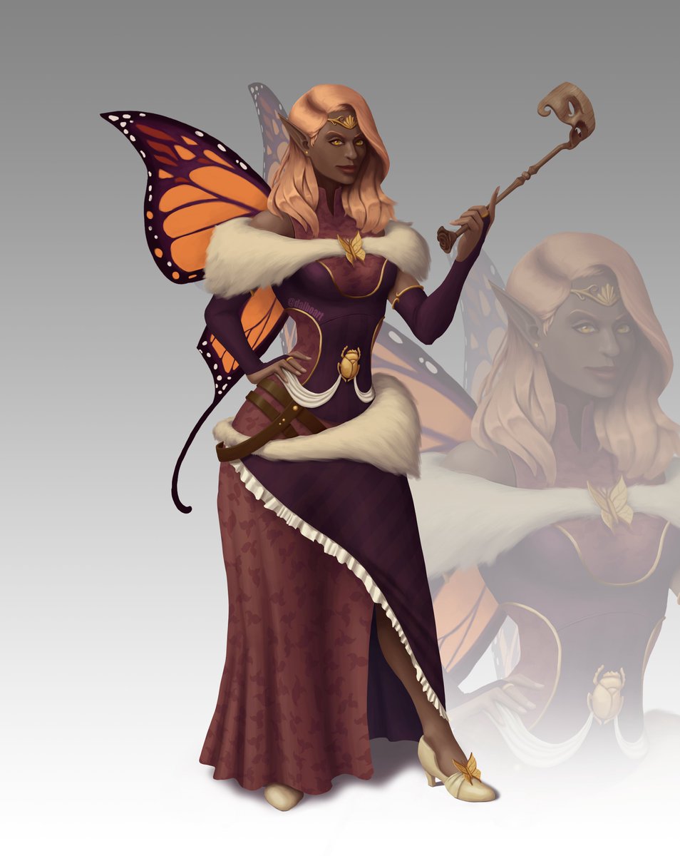 dalboart's tweet photo. "Madame Maeve, Lady of the House of Lost Fey", the main antagonist of my upcoming project, a RPG module based on feywild, The House of Lost Fey.  Follow me for more updates on the project. #art #ttrpg #ttrpgcreators #ttrpgart #ocart #commissionsopen #dndcommissions #dndartwork https://t.co/ahrSskuLVx