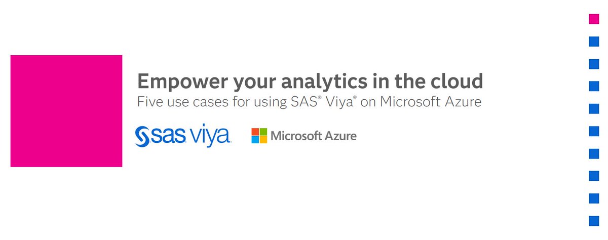 SAS Viya on <a href="/Azure/">Microsoft Azure</a> unites analytics, enterprise decisioning and cloud technology to help customers seamlessly move to the cloud ☁️ 

2.sas.com/6012ueYG6 <a href="/msPartner/">Microsoft Partner</a>