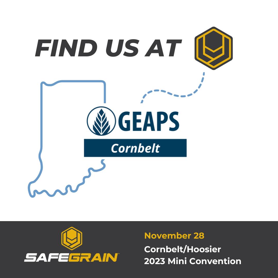 SafeGrain's tweet image. Will you be attending the GEAPS Cornbelt/Hoosier 2023 Mini Convention? Find us there on November 28. 

#HazardMonitoring #SafeGrain #GrainStorage